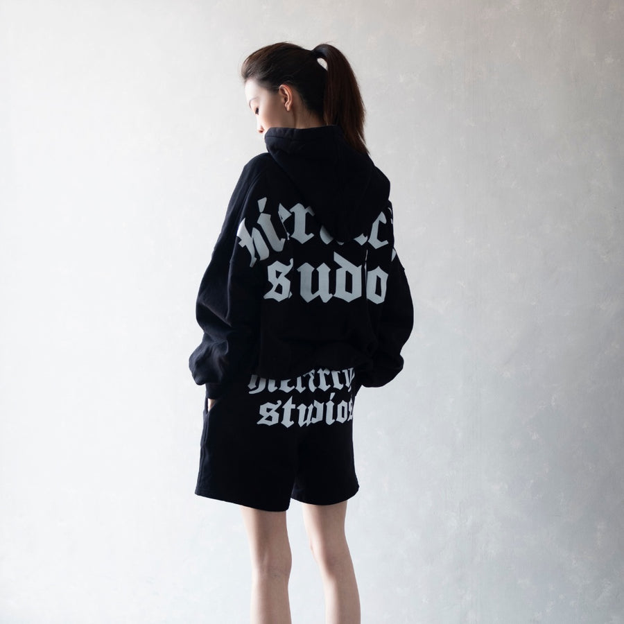 Black Wide Logo Shortpants