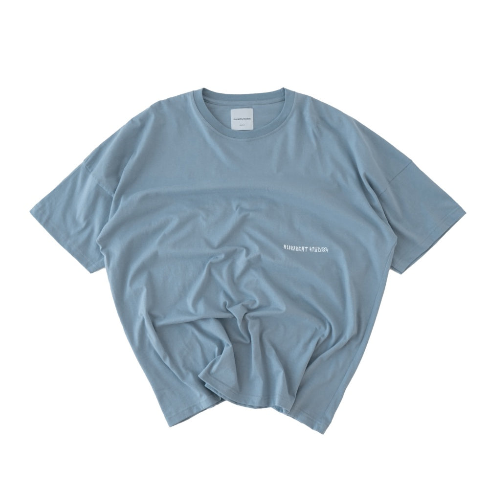 Runic Wide Logo Oversized T-Shirt Dusty Blue