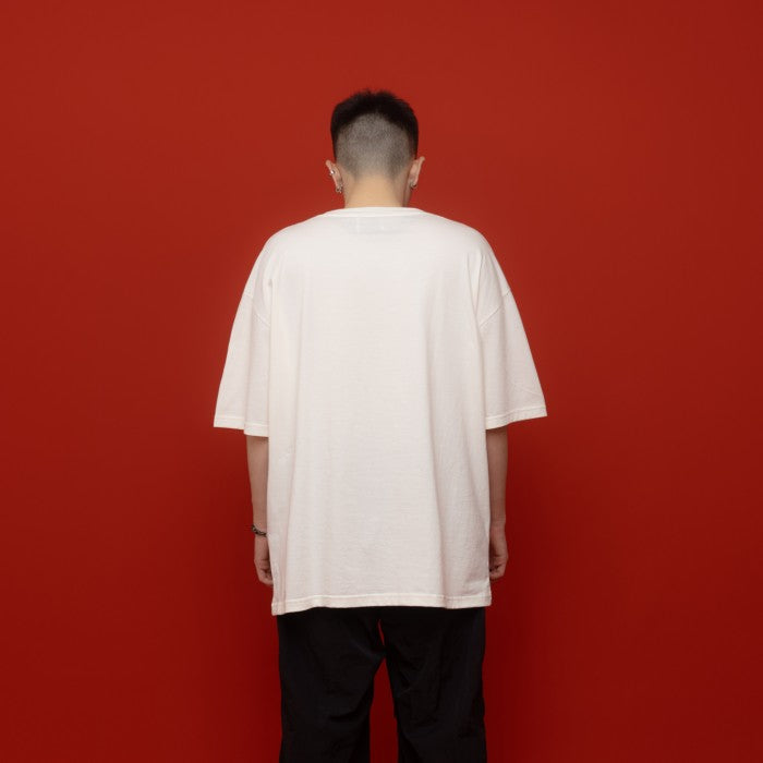 White Crooked Line Oversized T-Shirt