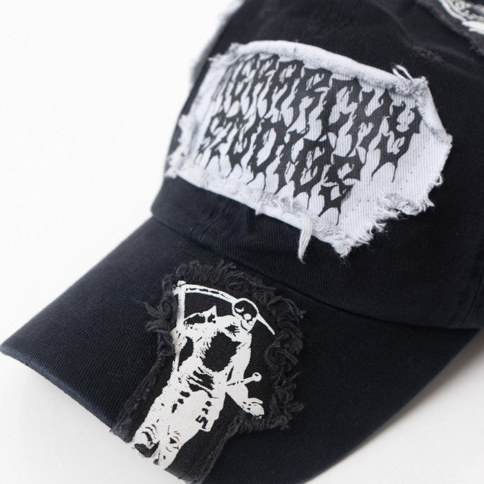Distressed Black Reaper Baseball Cap