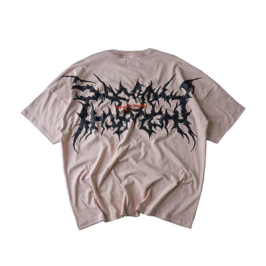 Wide Evil Logo Dusty Pink Oversized T-Shirt