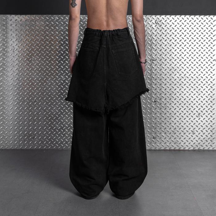Black Denim Layered Jeans