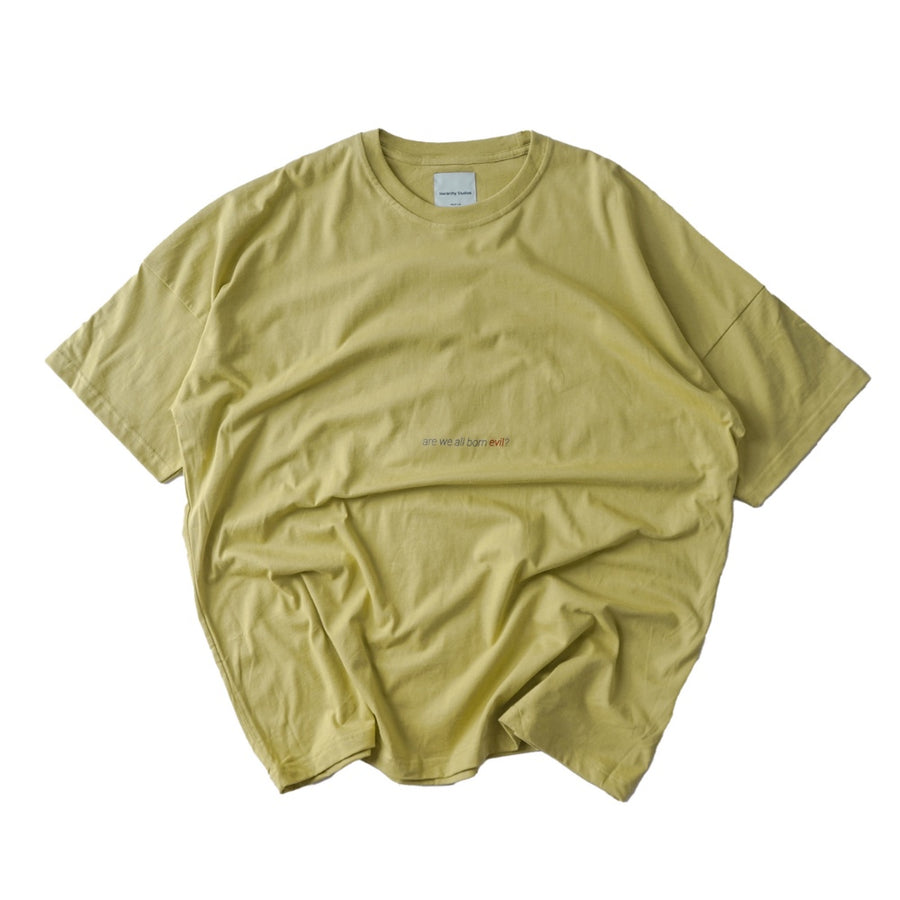 Wide Evil Logo Lemon Green Oversized T-Shirt
