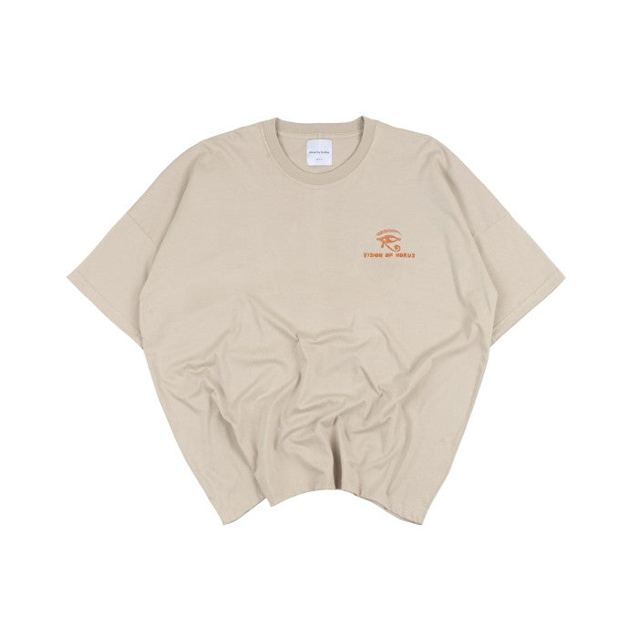 Beige Pyramid Wide Oversized T-Shirt