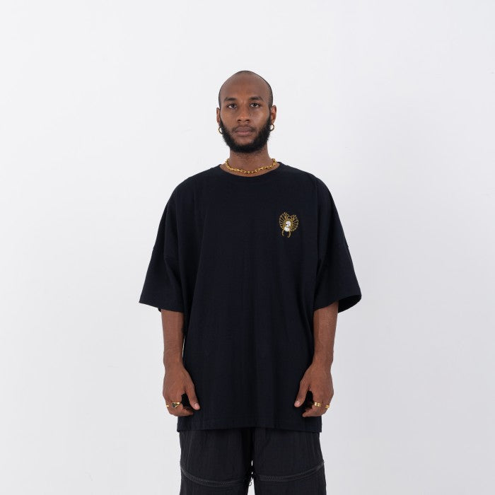 Black Scarab Wide Oversized T-Shirt