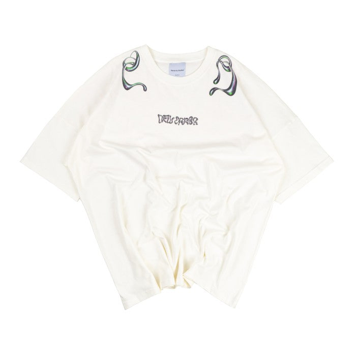 White Liquid Wide Oversized T-Shirt