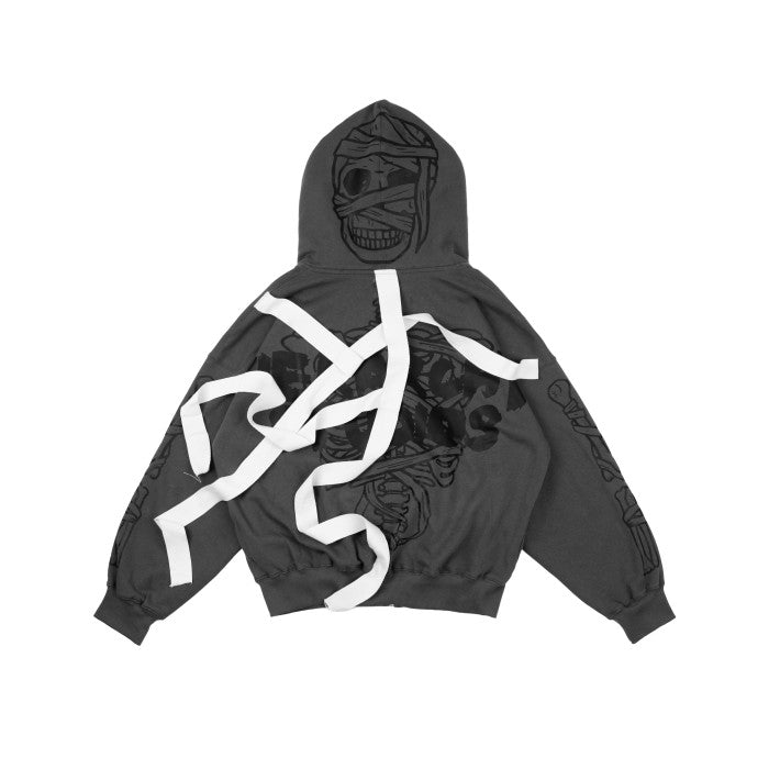 Black Bandaged Mummy Oversized Hoodie