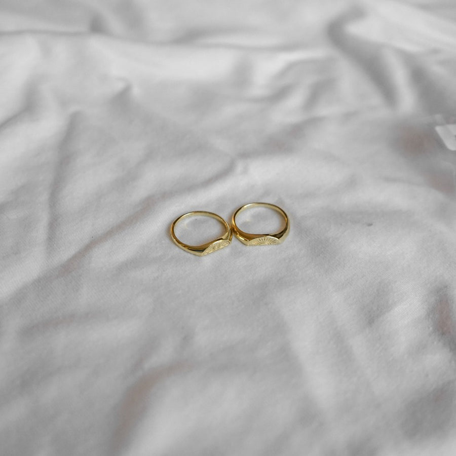 Half Sun Moon Couple Ring