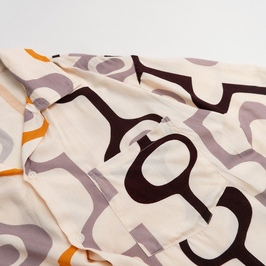 Ivory Abstract Oversized Shirt