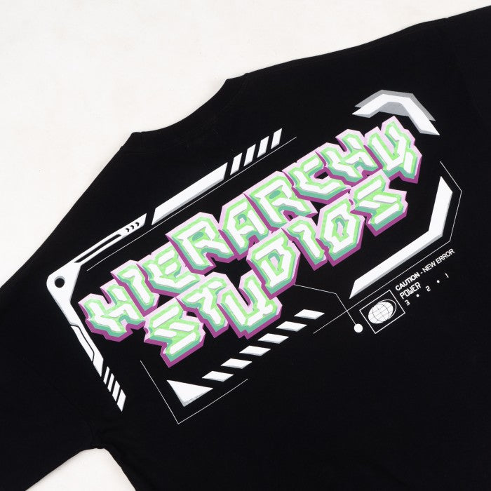 Black Spacetron Wide Oversized T-Shirt