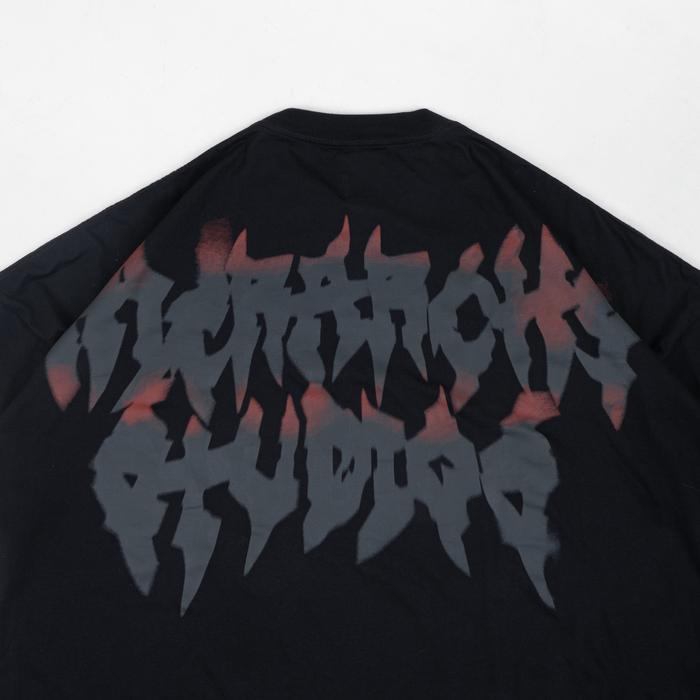 Black Burnout Wide Oversized T-Shirt