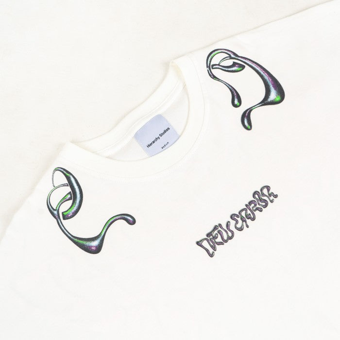 White Liquid Wide Oversized T-Shirt