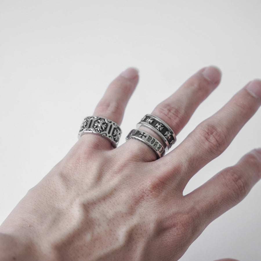 Script Cross Ring