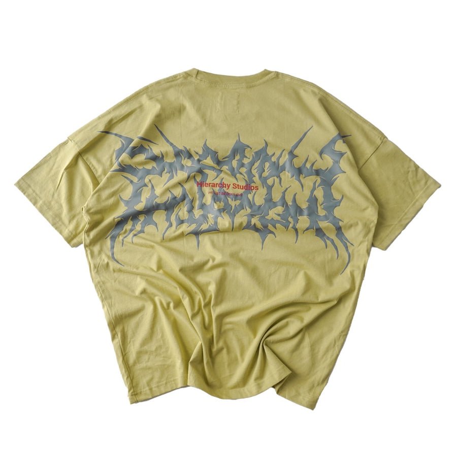 Wide Evil Logo Lemon Green Oversized T-Shirt