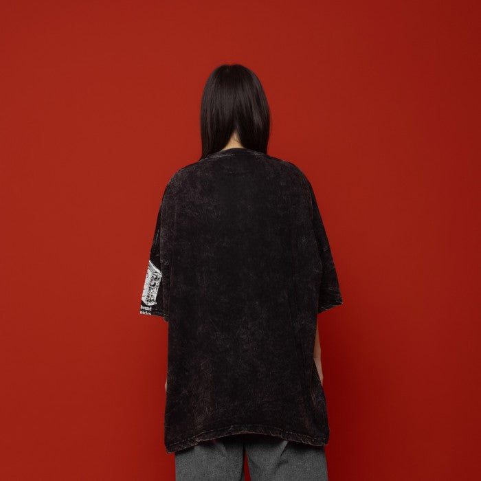 Washed Black Reaper Oversized T-Shirt