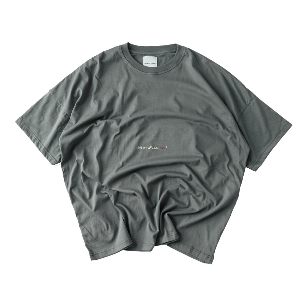 Wide Evil Logo Stone Grey Oversized T-Shirt