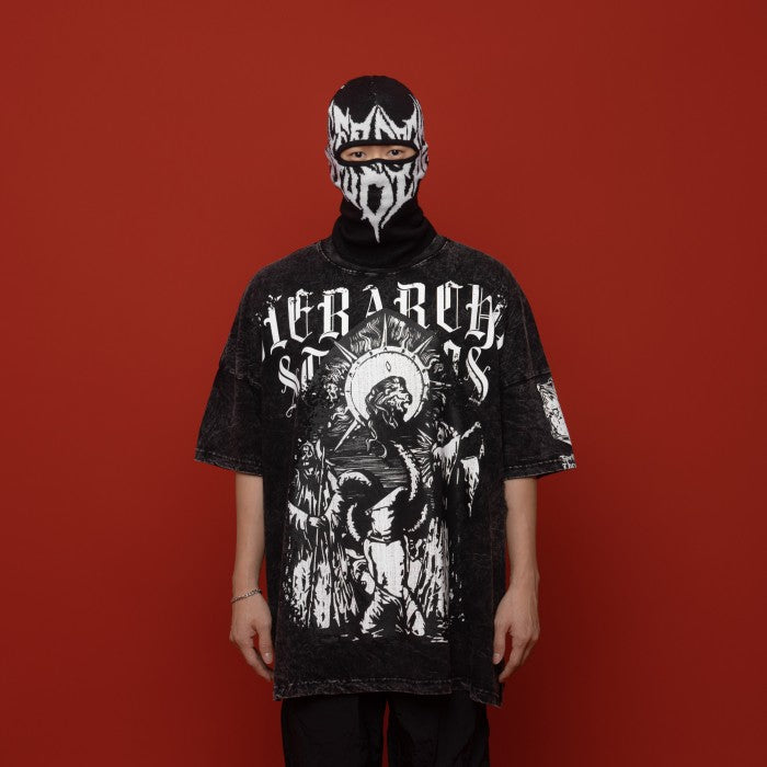 Washed Black Reaper Oversized T-Shirt