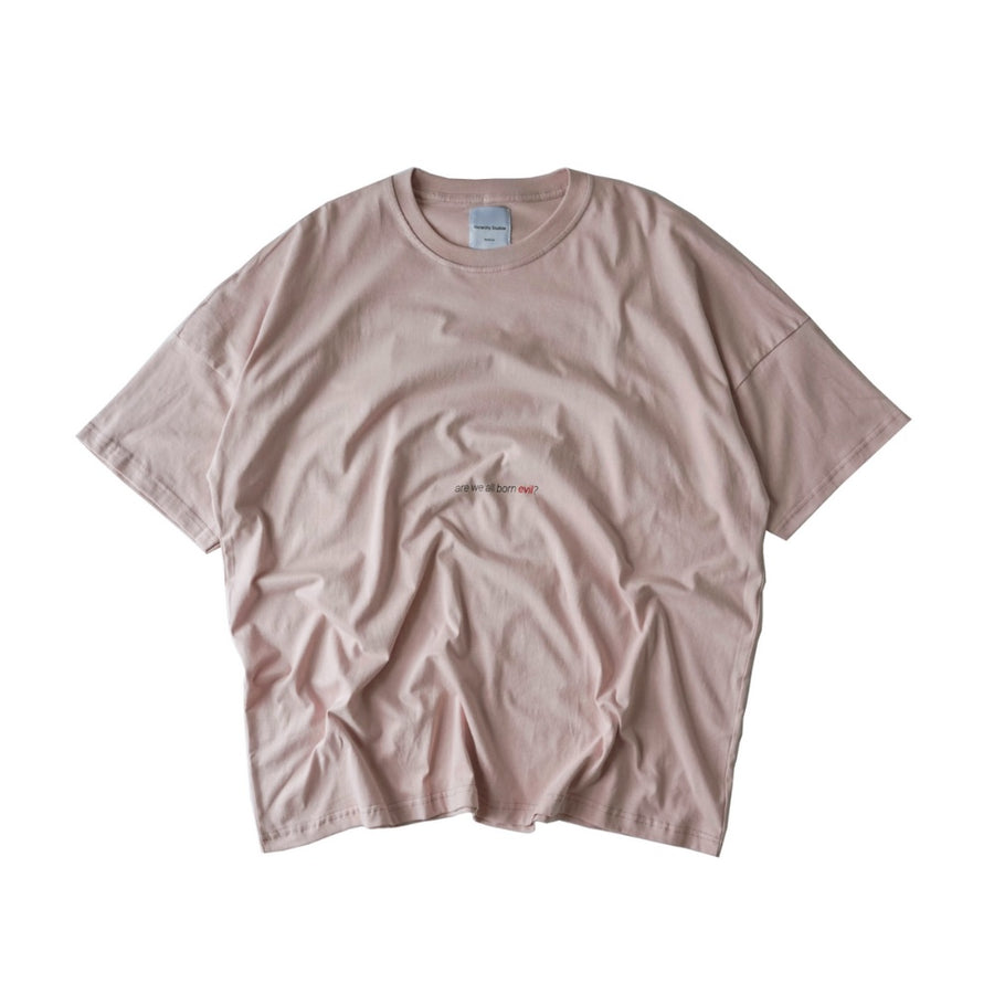 Wide Evil Logo Dusty Pink Oversized T-Shirt