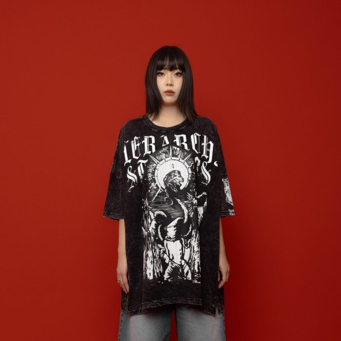 Washed Black Reaper Oversized T-Shirt