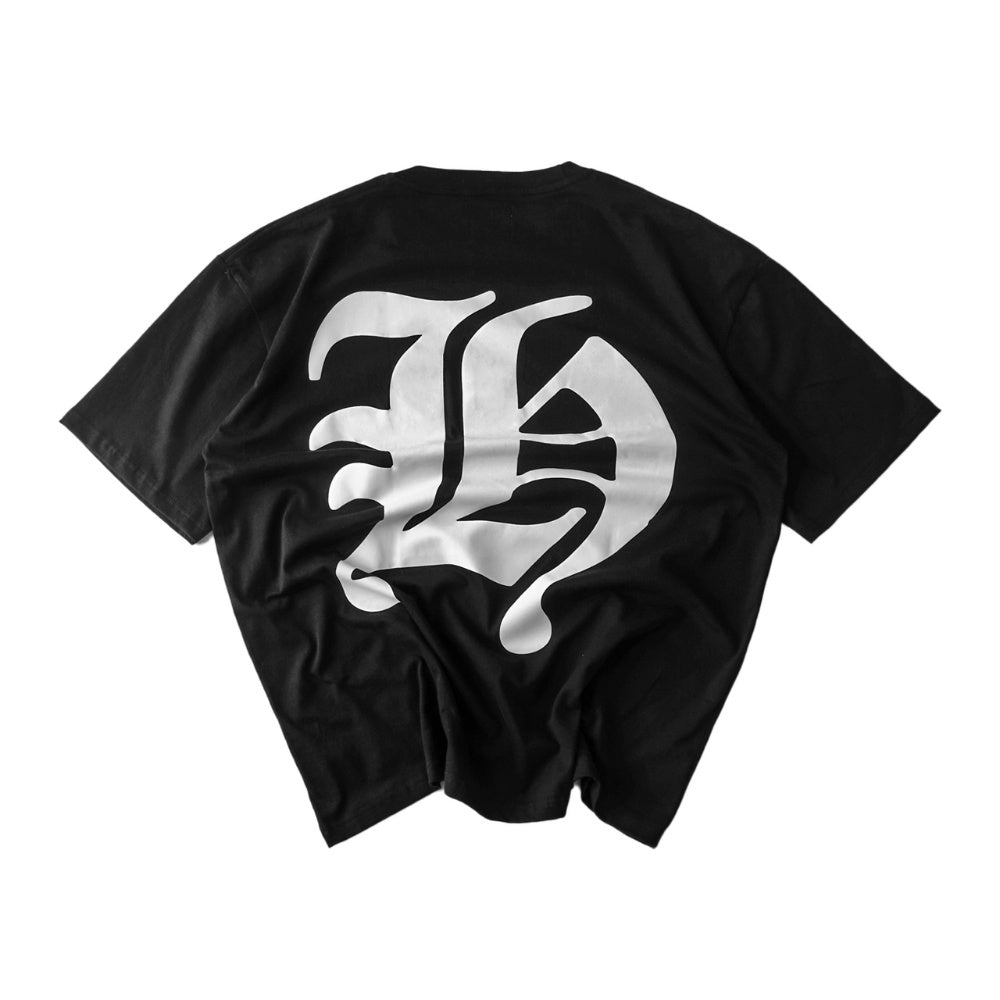 Gothic H Oversized T-Shirt Black