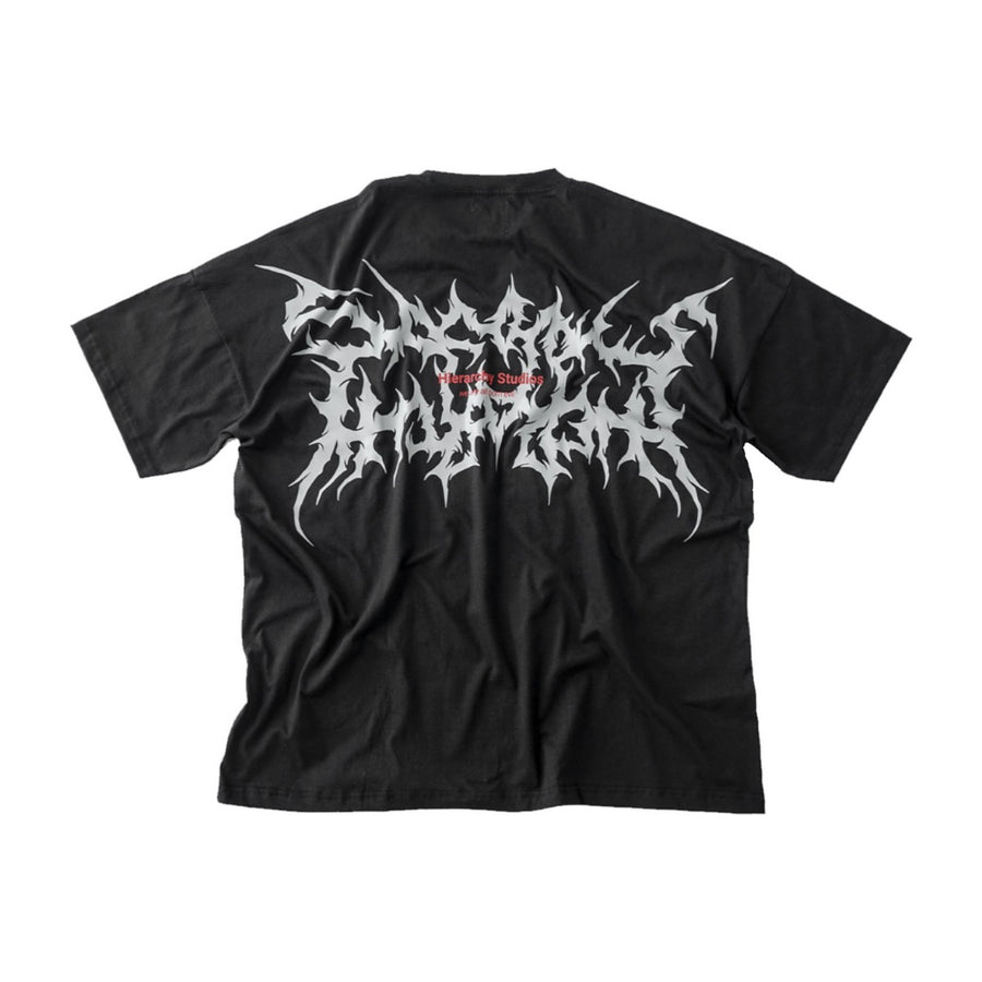 Wide Evil Logo Black Oversized T-Shirt