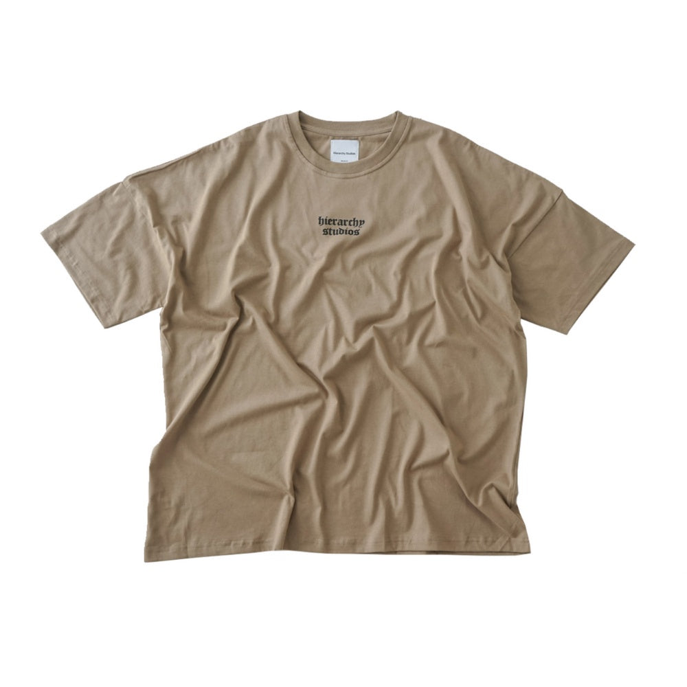 Beige Wide Logo oversized T-Shirt