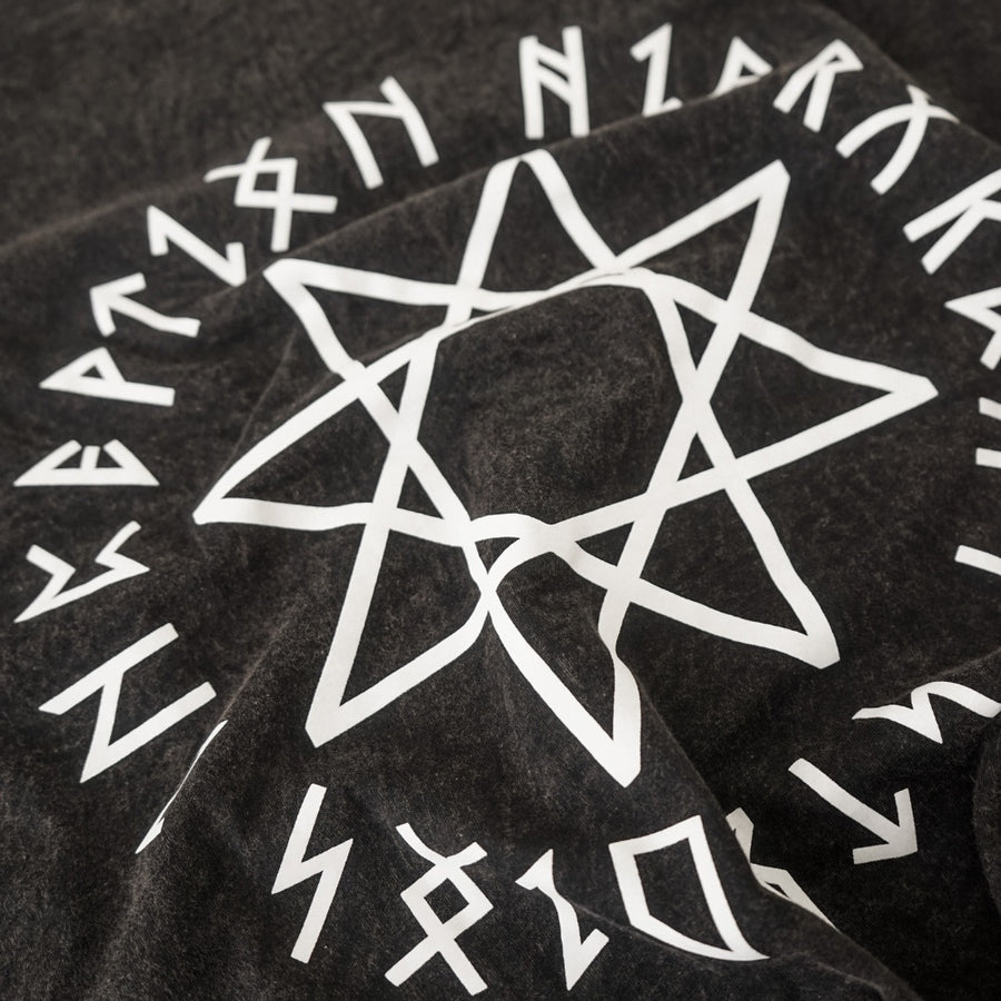 Runic Circle Oversized T-Shirt Washed Black