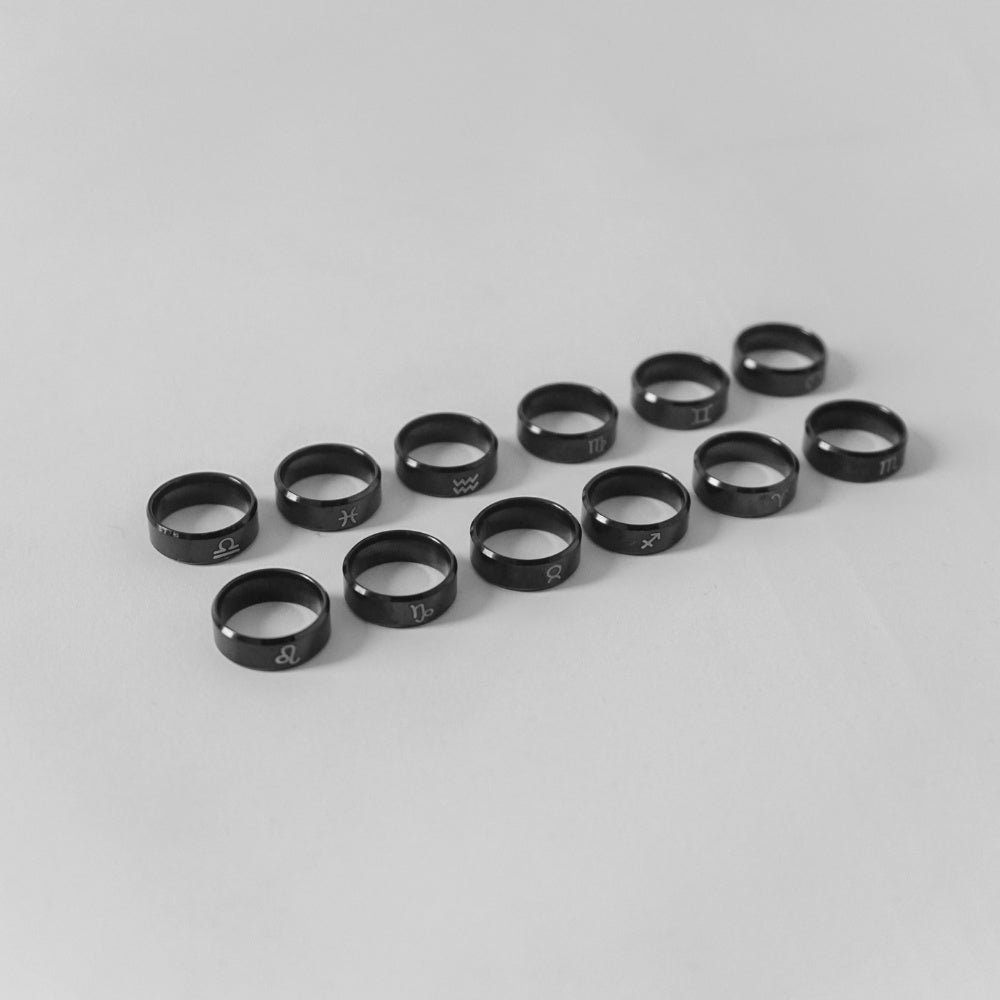 Black Zodiac Ring Small Size