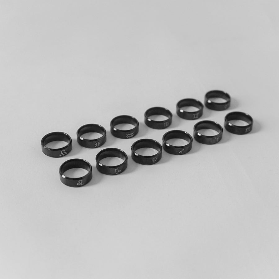 Black Zodiac Ring Small Size