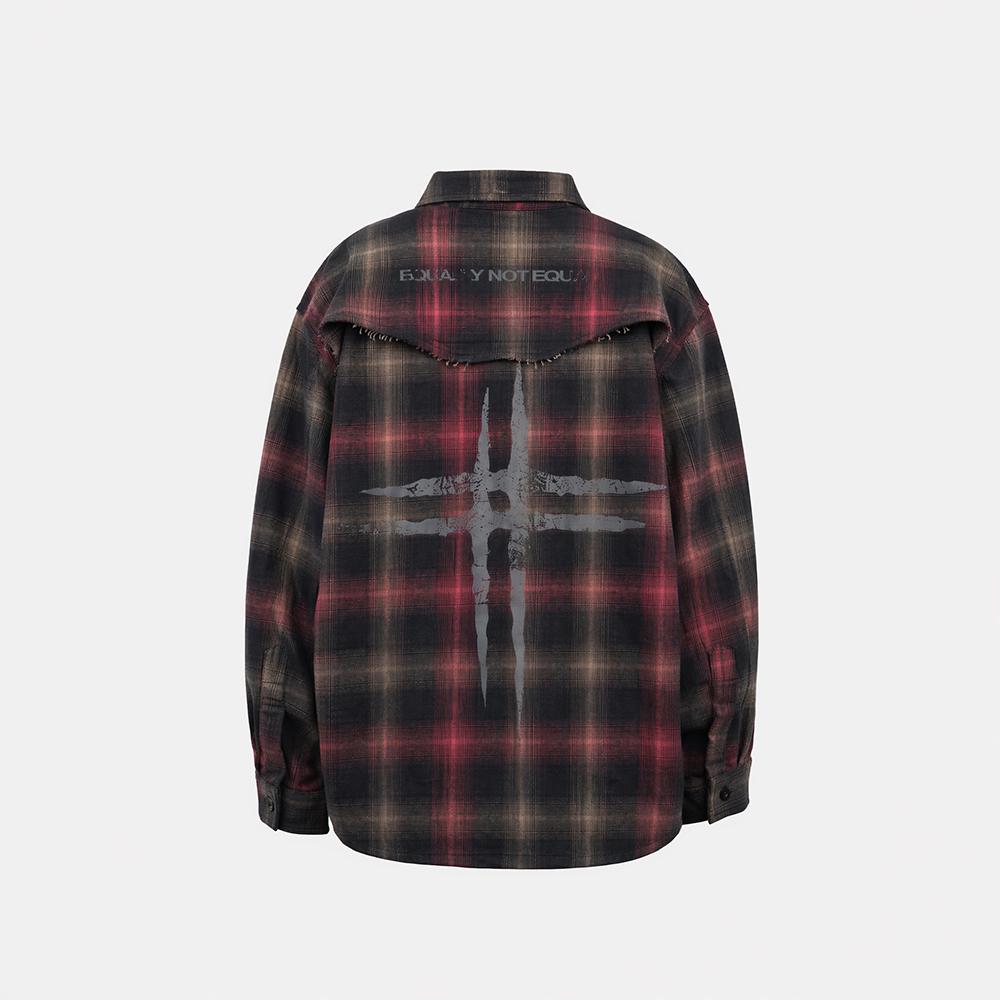 Red Flannel Not Equal Boxy Oversized Shirt