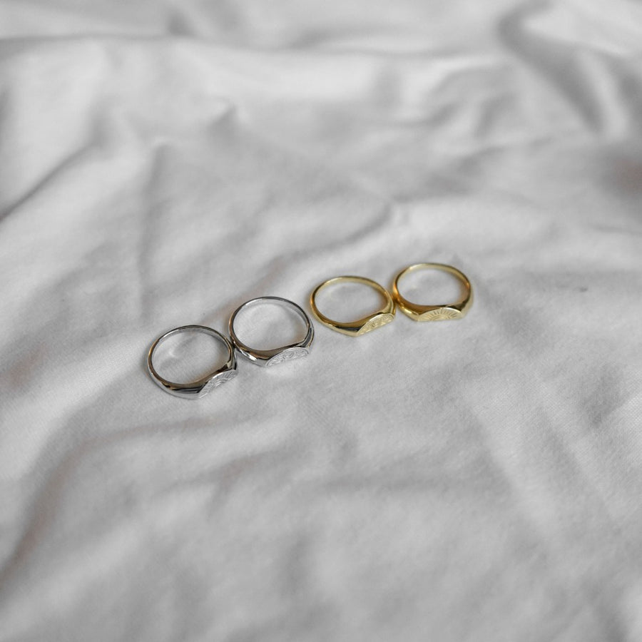 Half Sun Moon Couple Ring