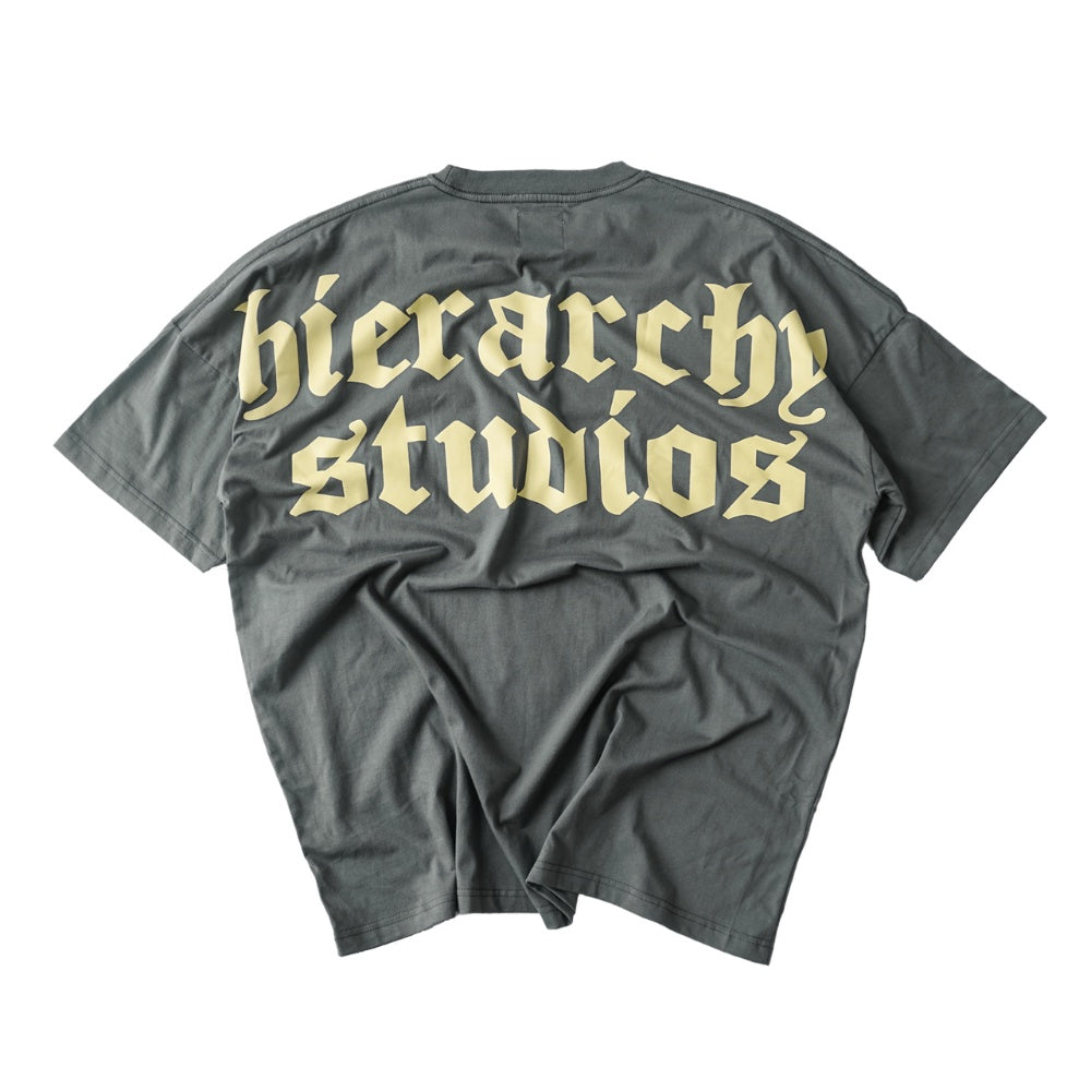 Stone Grey Wide Logo Oversized T-Shirt