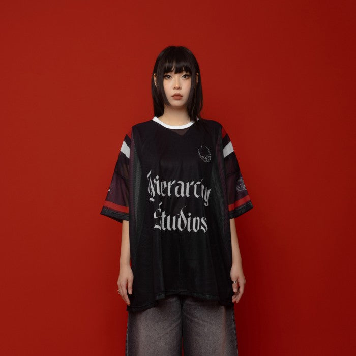 Black Wicked Wide Oversized Mesh Jersey