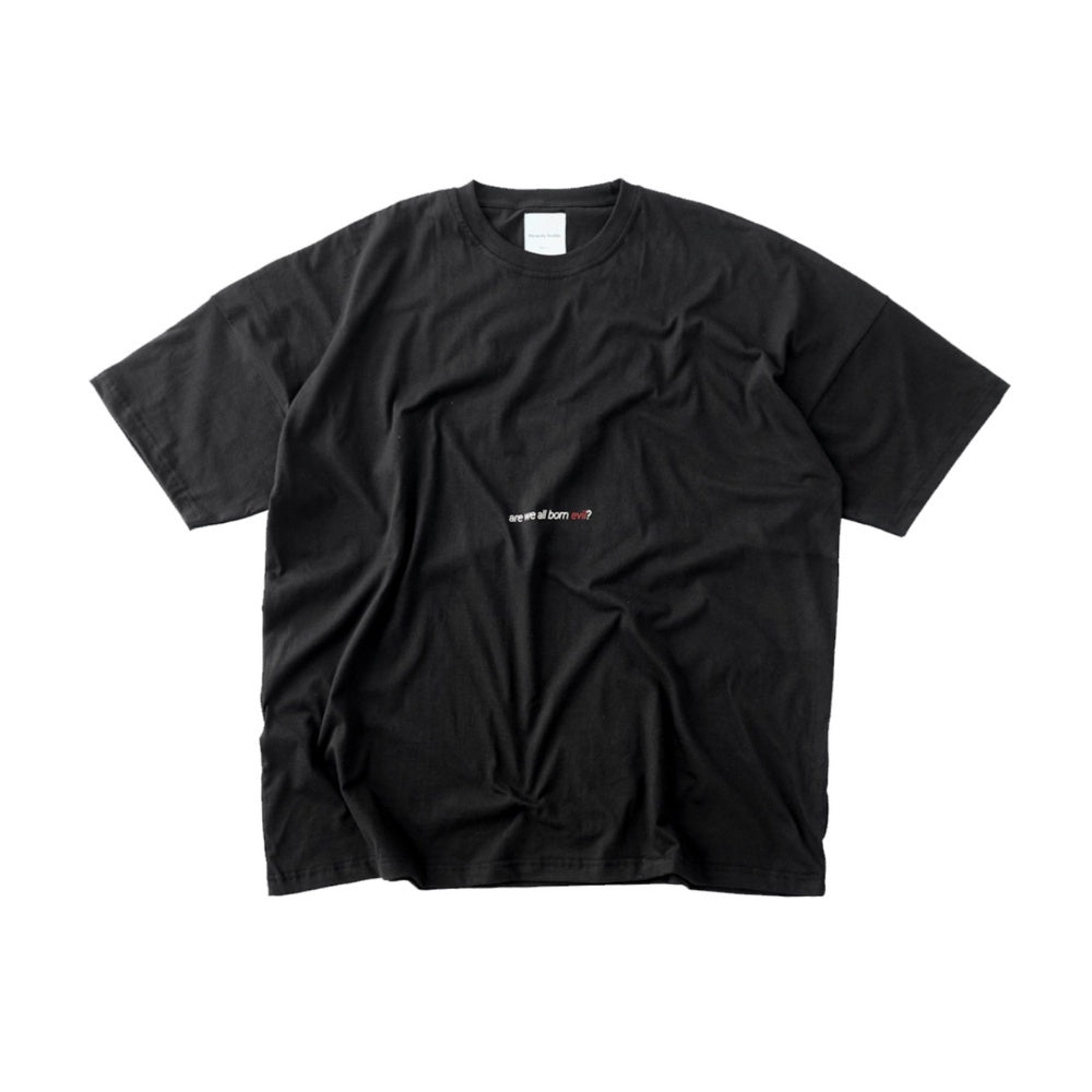Wide Evil Logo Black Oversized T-Shirt