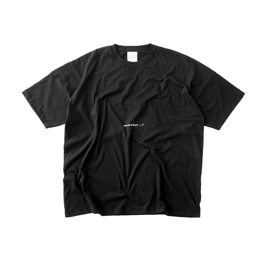 Wide Evil Logo Black Oversized T-Shirt