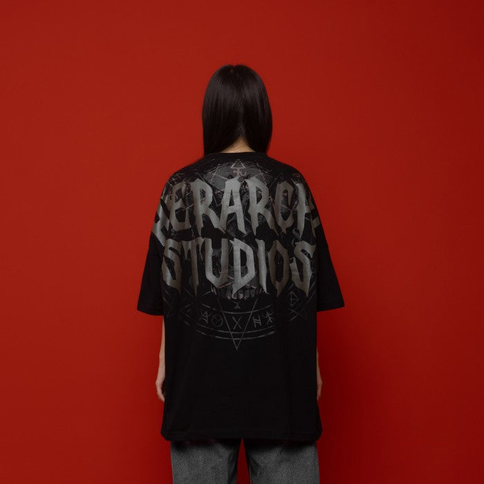 Black Grunge Wide Oversized T-Shirt