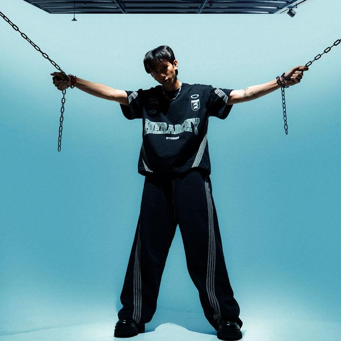 Black Four Stripes Boxy Oversized T-Shirt