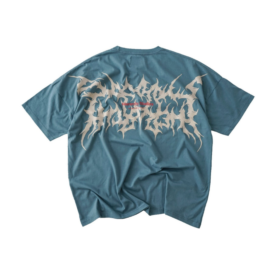 Wide Evil Logo Dusty Blue Oversized T-Shirt