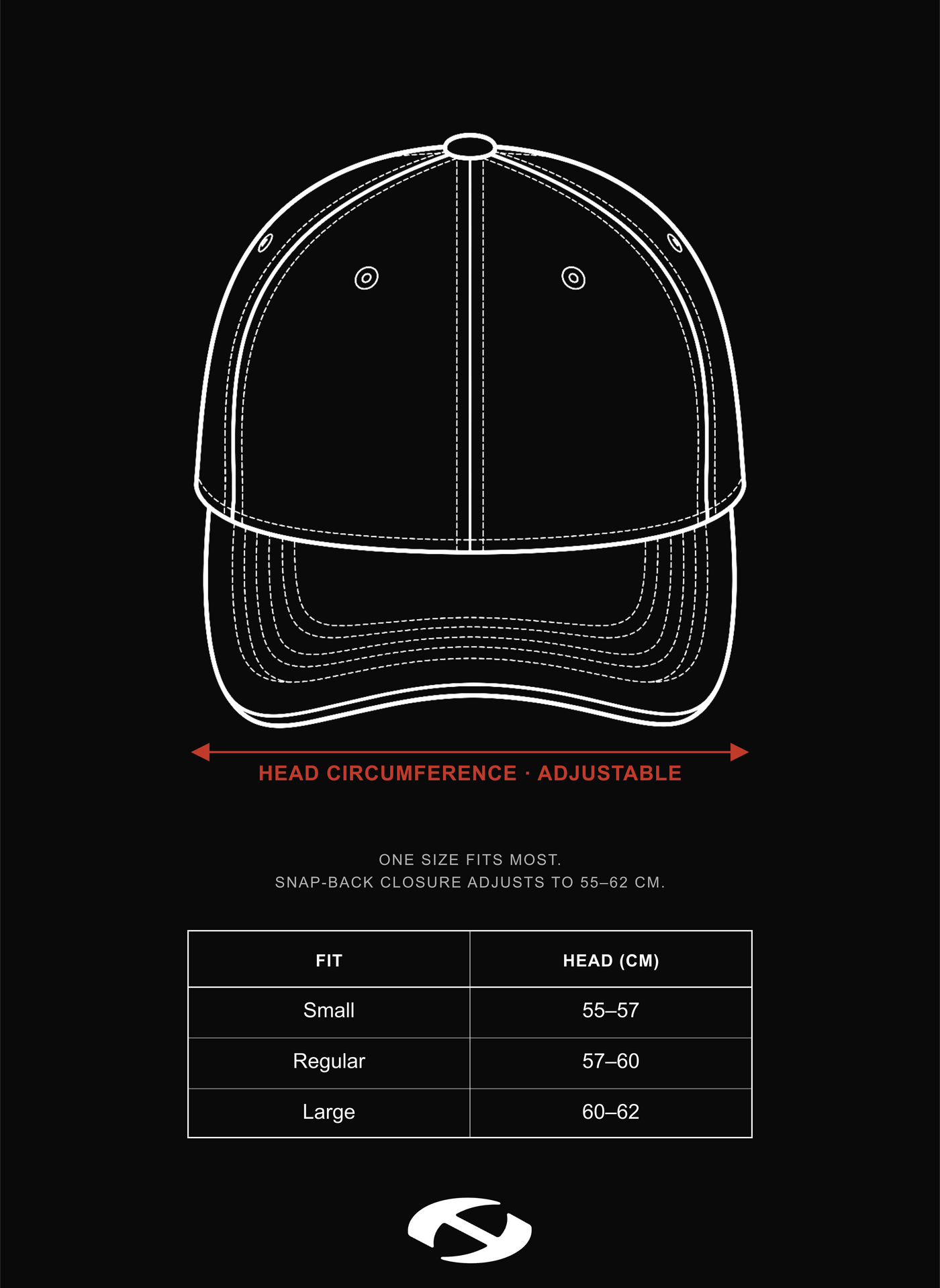 Size guide for Black Not Equal Baseball Cap
