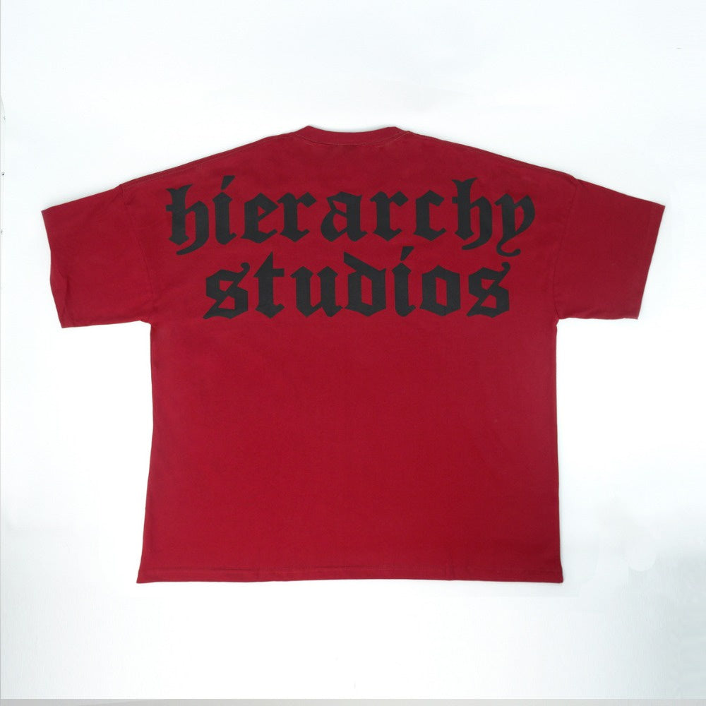 Maroon Wide Logo Oversized T-Shirt