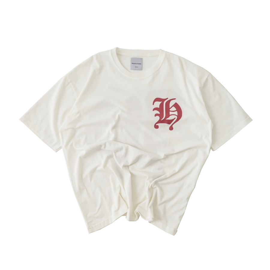 Gothic H Oversized T-Shirt Broken White