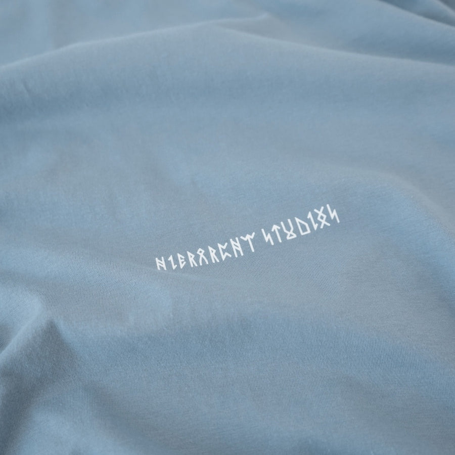 Runic Wide Logo Oversized T-Shirt Dusty Blue