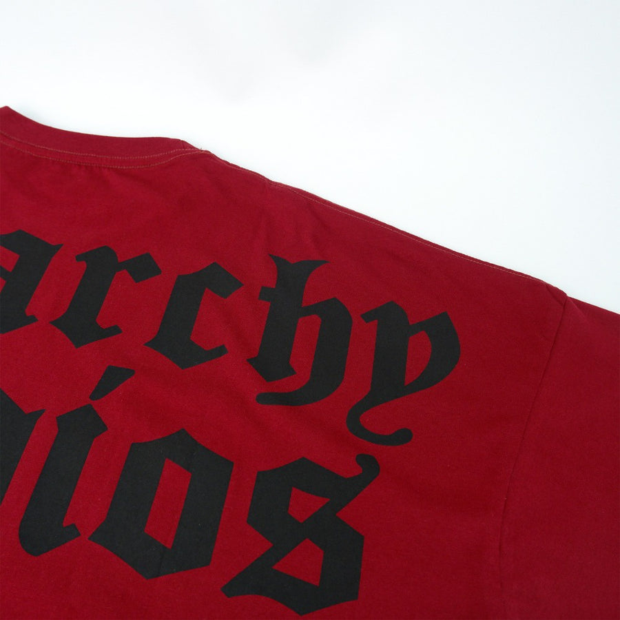 Maroon Wide Logo Oversized T-Shirt