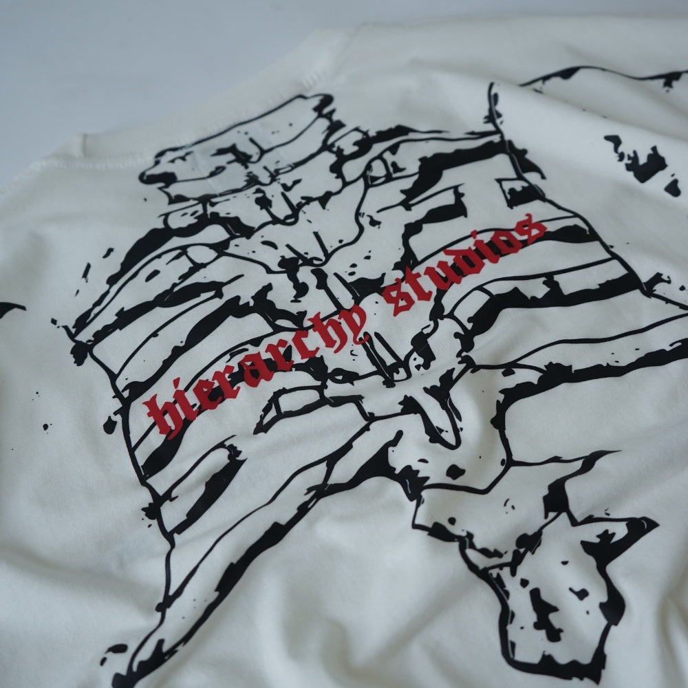 Decayed Missing Piece White Oversized T-Shirt