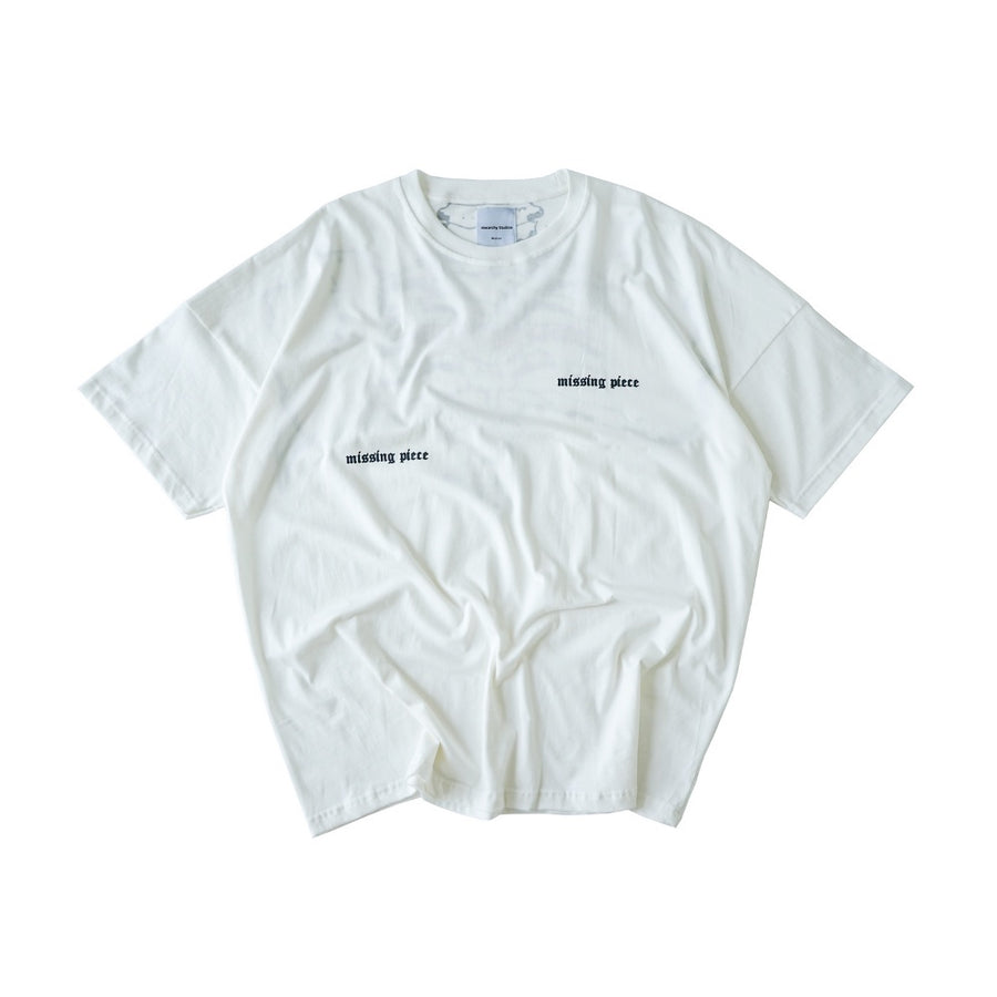 Decayed Missing Piece White Oversized T-Shirt