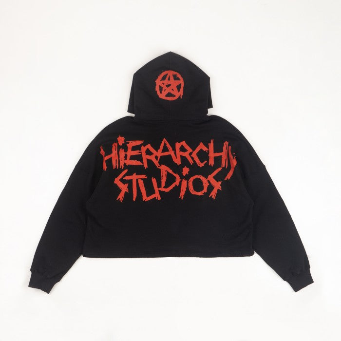 Black Spellcaster Crop Oversized Hoodie