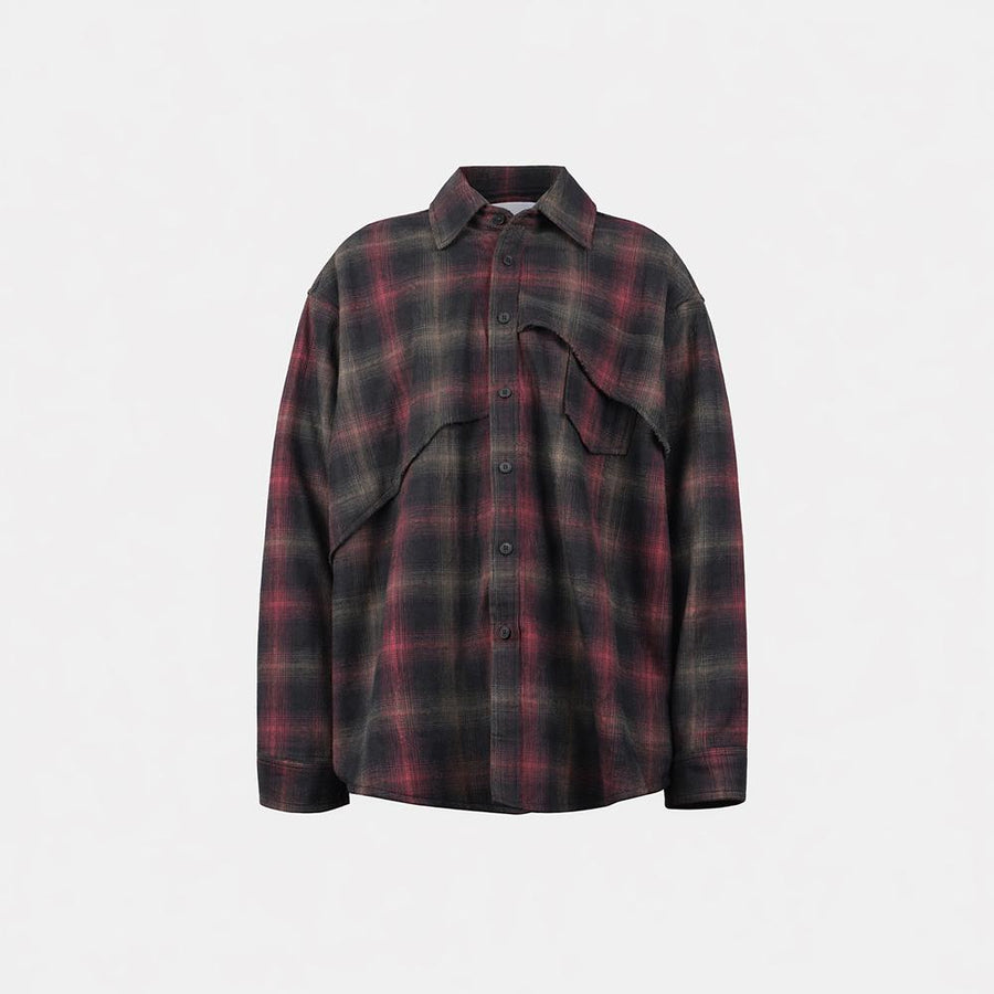 Red Flannel Not Equal Boxy Oversized Shirt