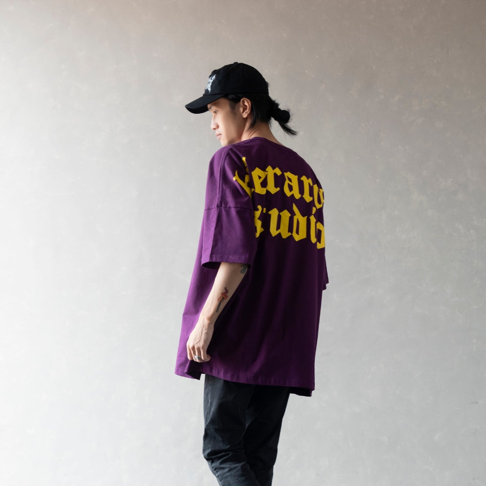 Purple Wide Logo Oversized T-Shirt
