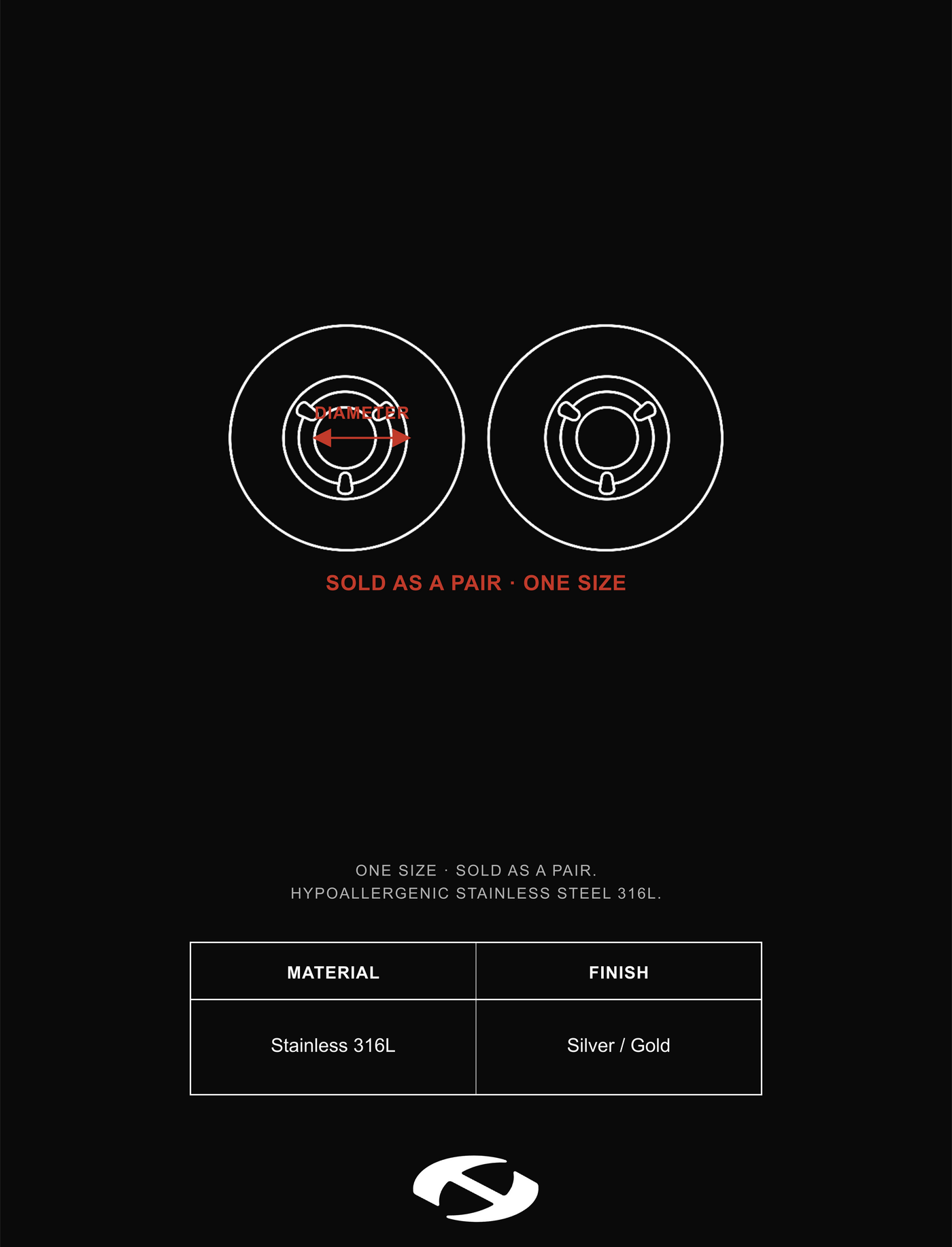 Size guide for Hierarchy Studios - Basic Clip Earrings