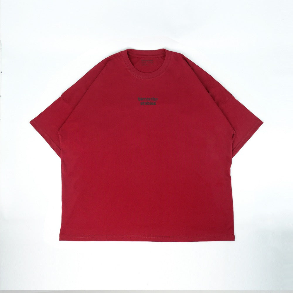 Maroon Wide Logo Oversized T-Shirt
